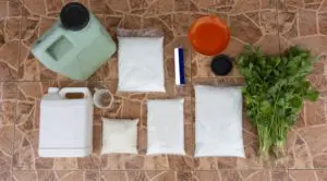 Nutrient solution is mixed to feed plants